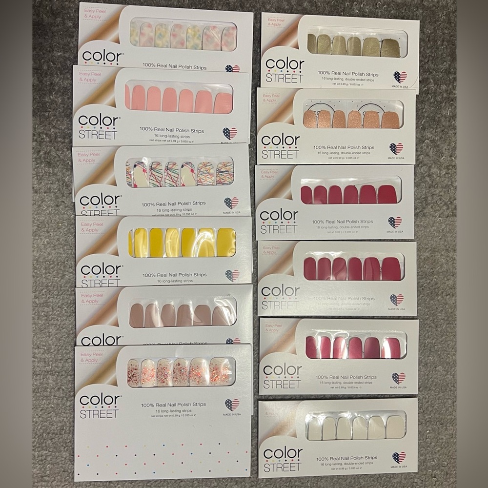 Set 12 Color Street Nail Polish Strips